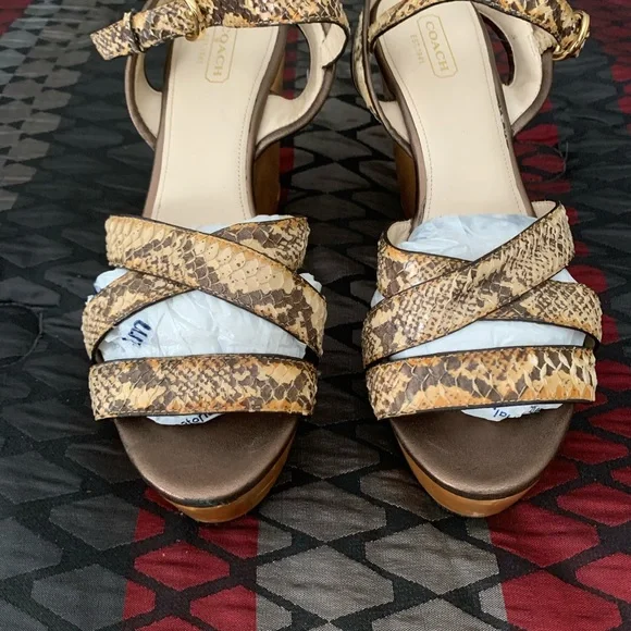 Coach discount snakeskin sandals